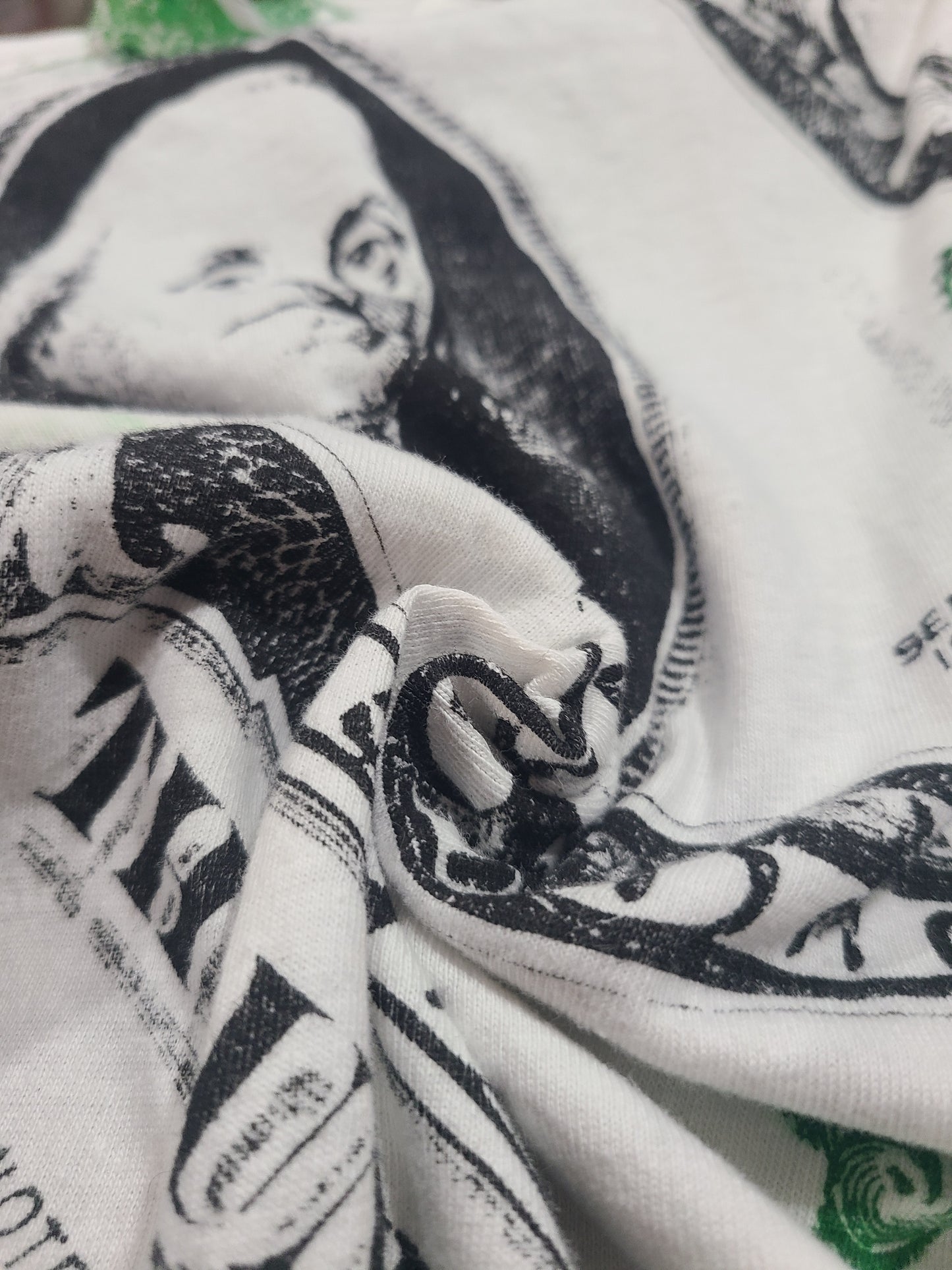 Caribbean Dream Vintage 90s All Over Print Money Dollar Design MED Single Stitch