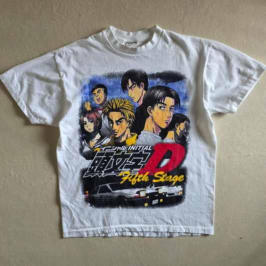 Initial D Double-sided Anime Racing Tshirt L White