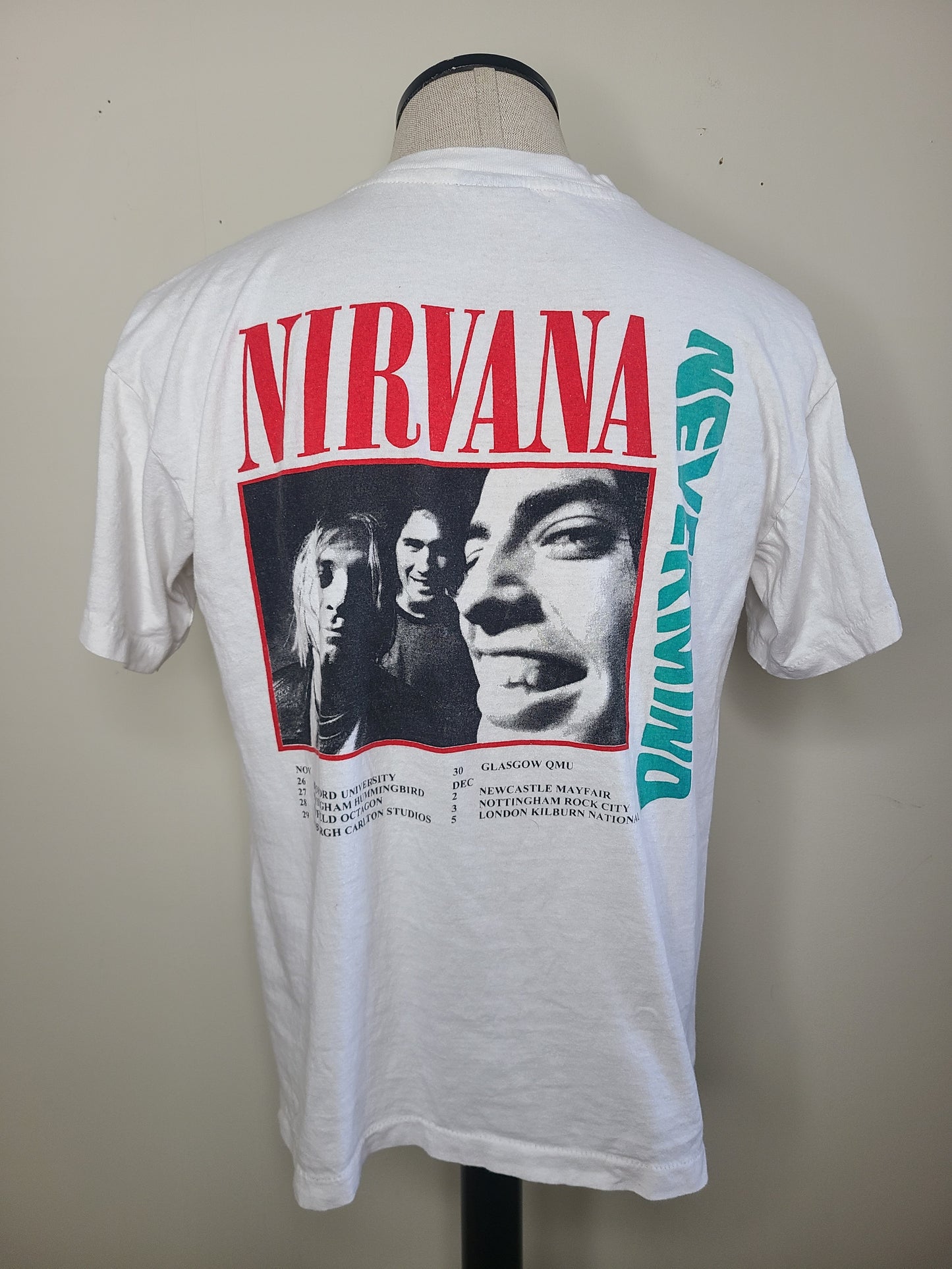 Nirvana Nevermind Tour Kurt Cobain 90s Style Modern Reprint Tee L