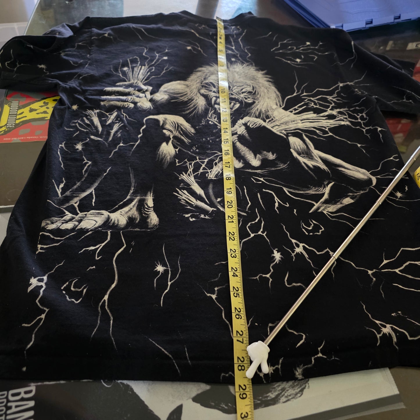 Iron Maiden Overprint All Over Print Graphic Tee Tshirt L