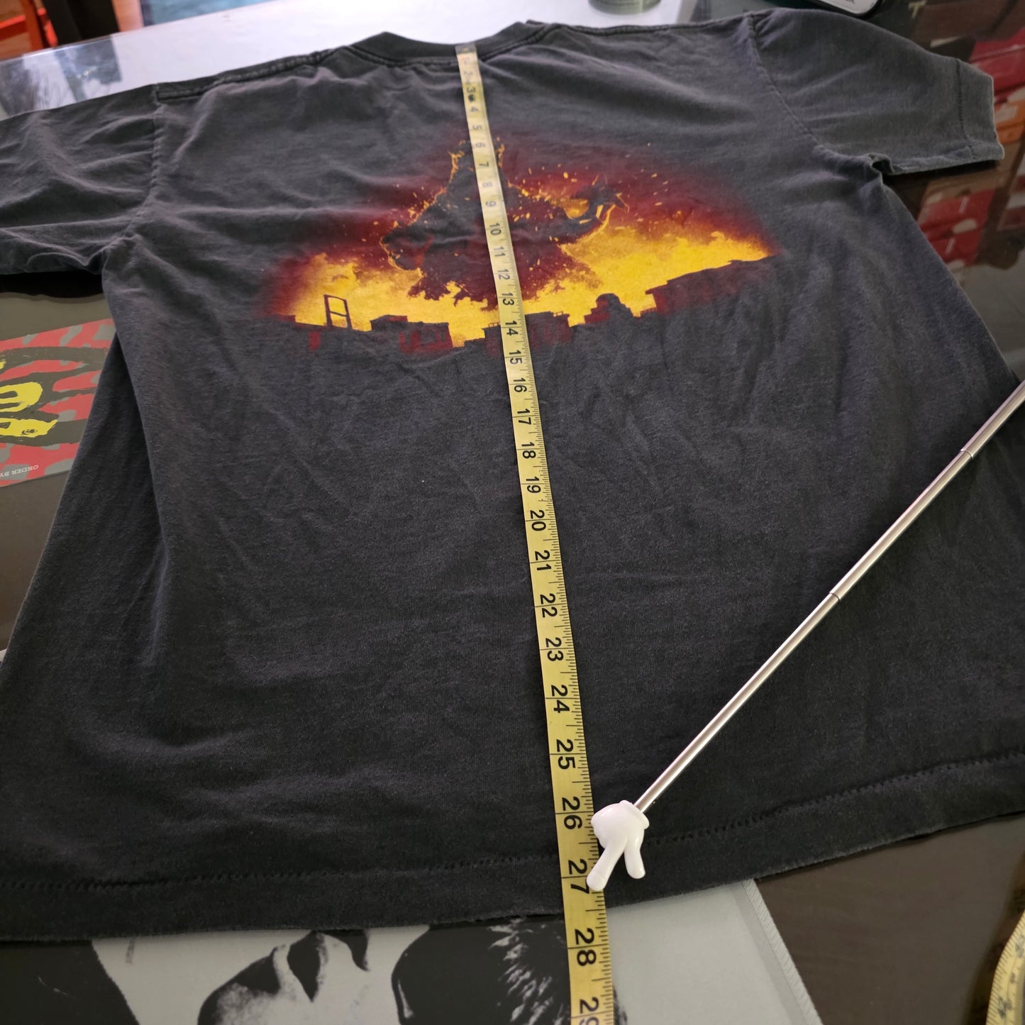 Godzilla Double-sided Print Tee Tshirt L Large Faded Black