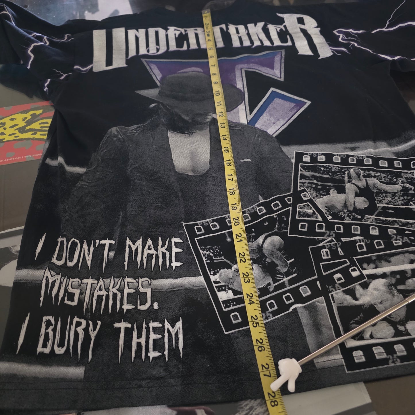 The Undertaker WWF Overprint All Over Print Tshirt Tee XL Original Print