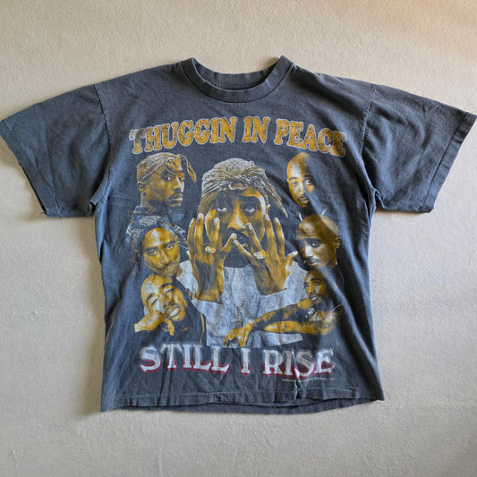 2Pac Tupac Shakur Big Print Vintage-Style Graphic Tee Tshirt XL