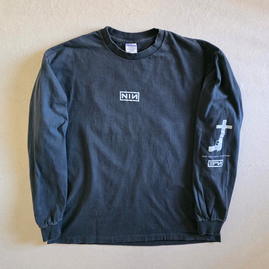Nine Inch Nails The Downward Spiral Year Zero Long Sleeve Tshirt Faded XL