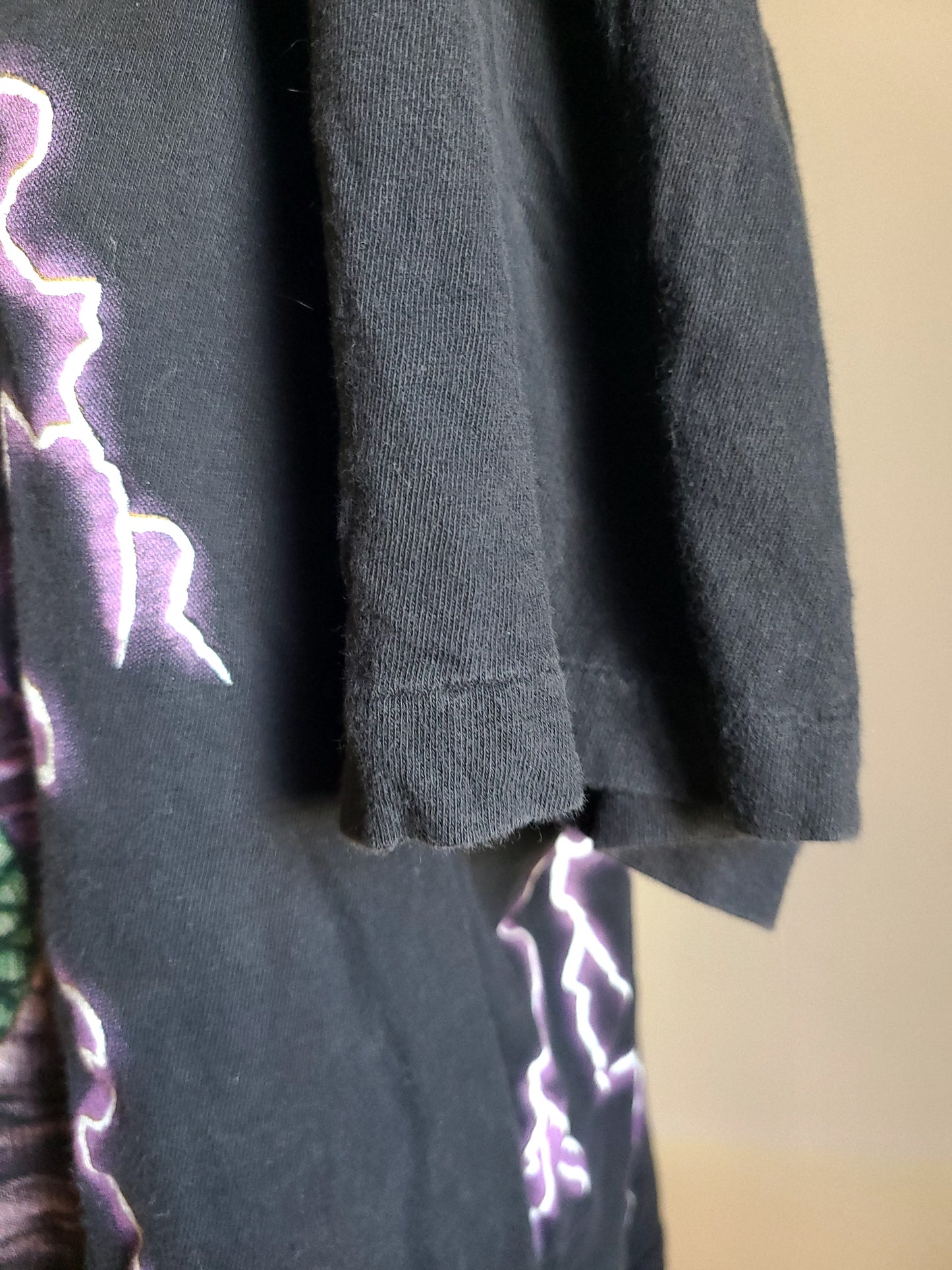 Vintage VTG 90s American Thunder Skull Snake Lightning Tombstone Tee XXL
