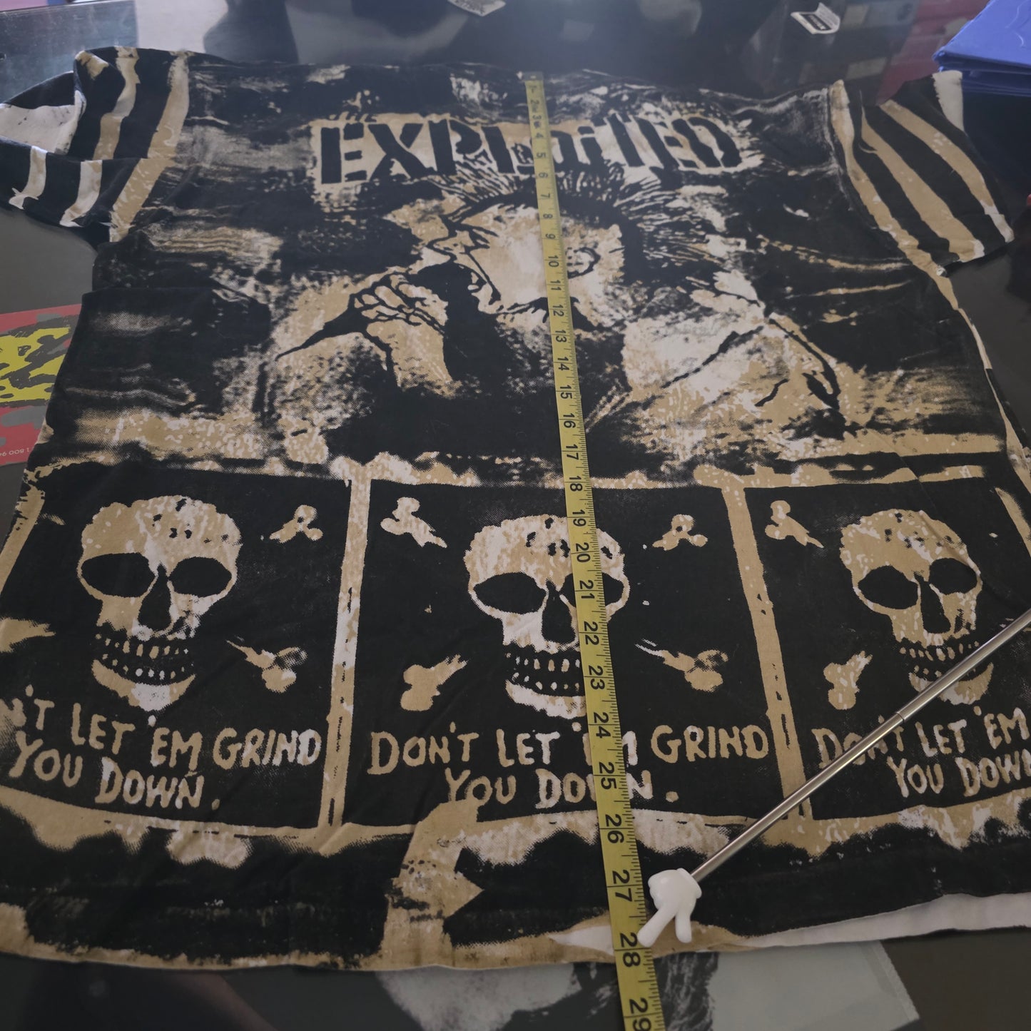 The Exploited Overprint All Over Print Tee Tshirt XL Upcycled