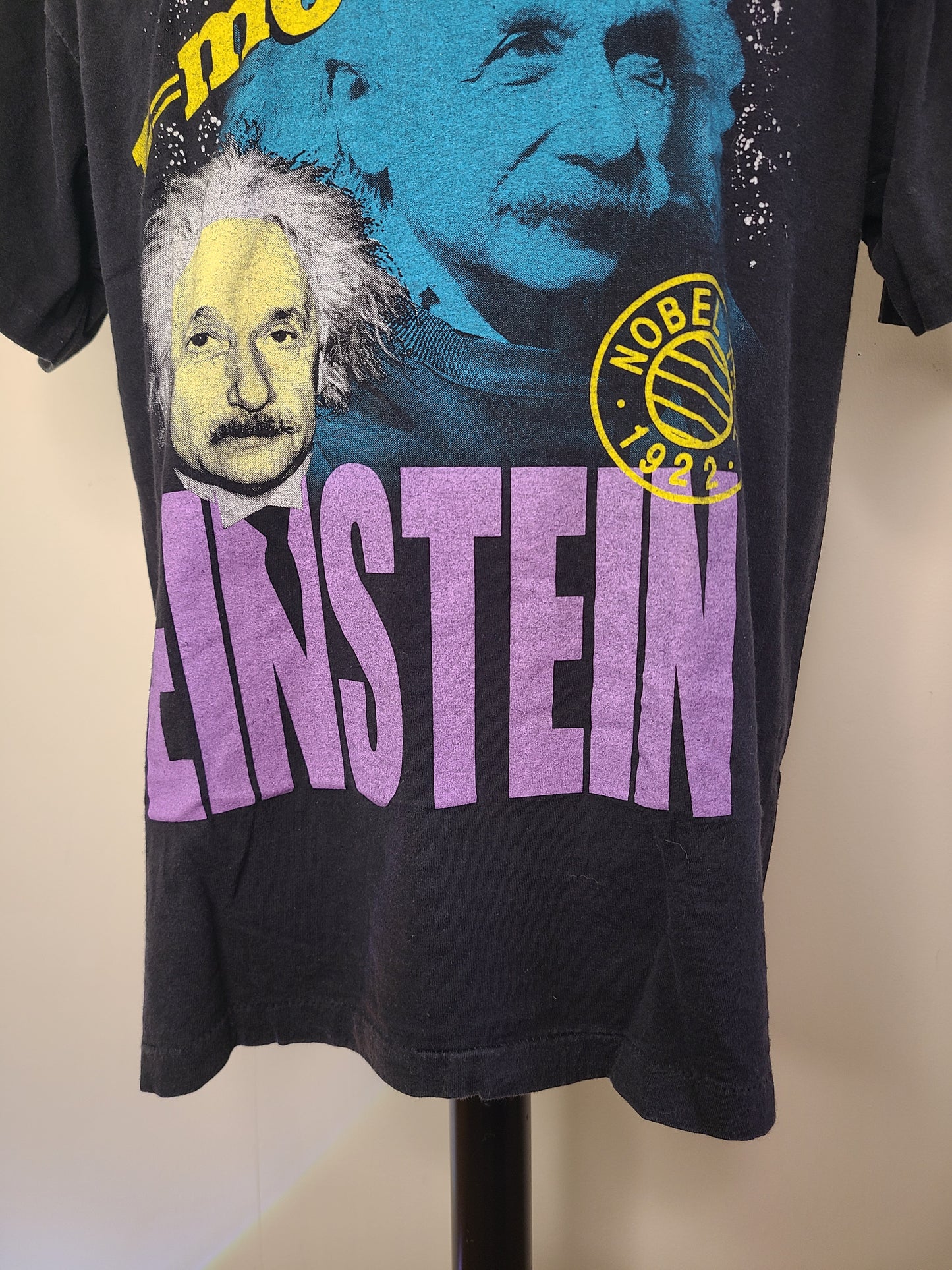 Albert Einstein Double-sided Tee Modern Vintage Style Reprint Enzyme Washed Fade