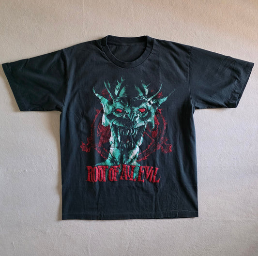 Slayer Root Of All Evil Retro Graphic Double-sided Tee L