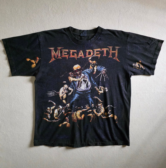 Megadeth Destroyed Overprint Tee Tshirt Distressed XL