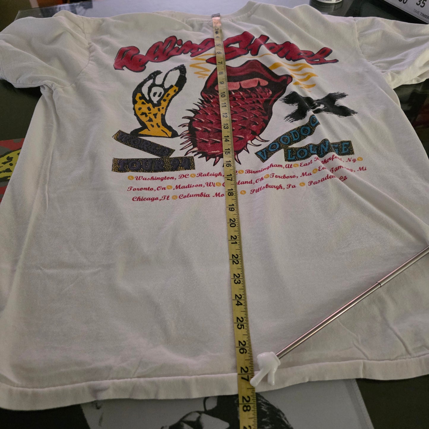 The Rolling Stones Voodoo Lounge Tour Tee Tshirt XL White
