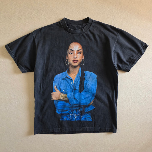 Sade Portrait Big Print Double-sided Tshirt Faded Black Large