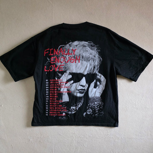 Madonna Oversized Retro Graphic Double-sided Tee XL Black