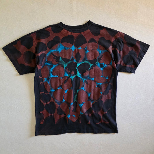 Nirvana Heart Shaped Box Overprint All Over Print Tshirt XL Black Distressed