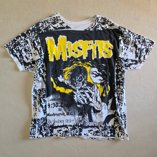 Misfits Overprint All Over Print Tee Tshirt XXL Upcycled Hanes
