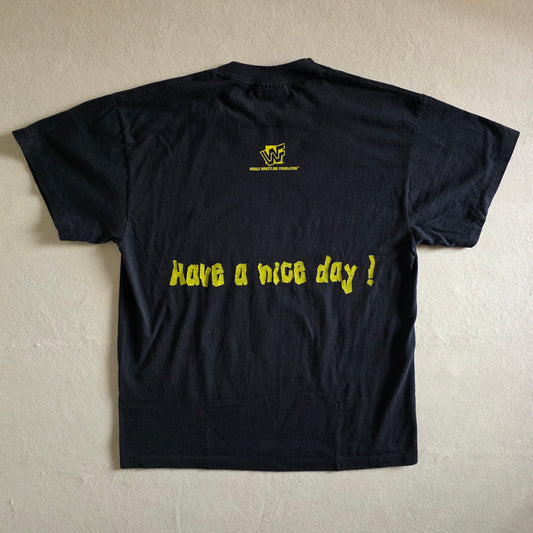 Mankind WWF Mick Foley Vintage-Style Tee Tshirt L Large Black