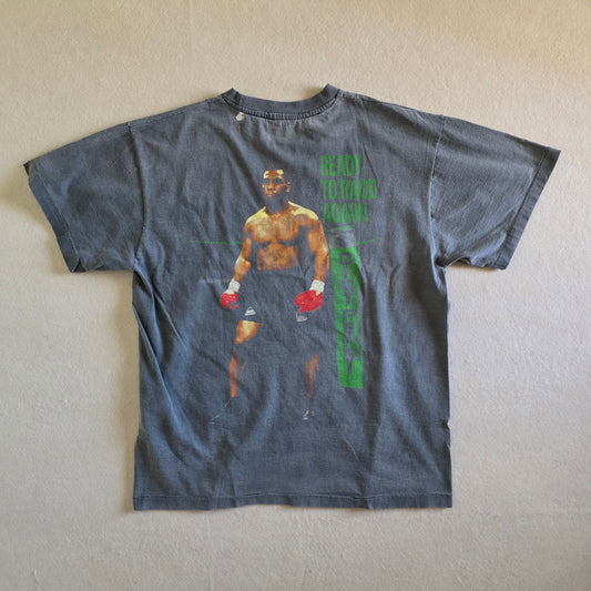 Mike Tyson Rage Tee Double Sided Print Tshirt L Faded Black Gray