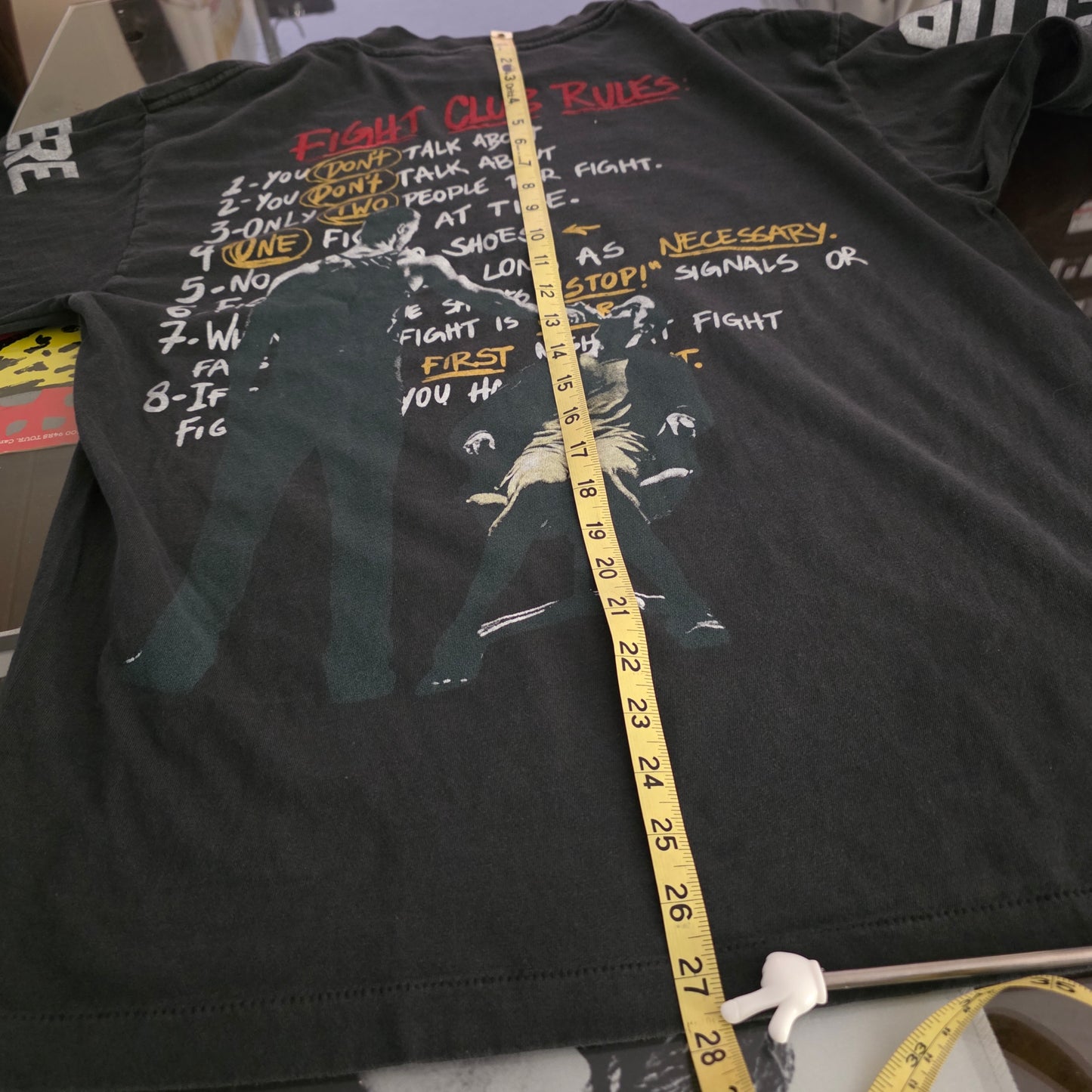 Fight Club Brad Pitt Edward Norton Enzyme Washed Long Sleeve Movie Tshirt Faded