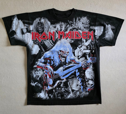 Iron Maiden Eddy the Head All Over Print Overprint Print Tee Tshirt L Large