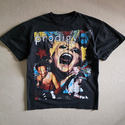 Prodigy 90s Style Double-sided Print Tee Tshirt L Faded Black