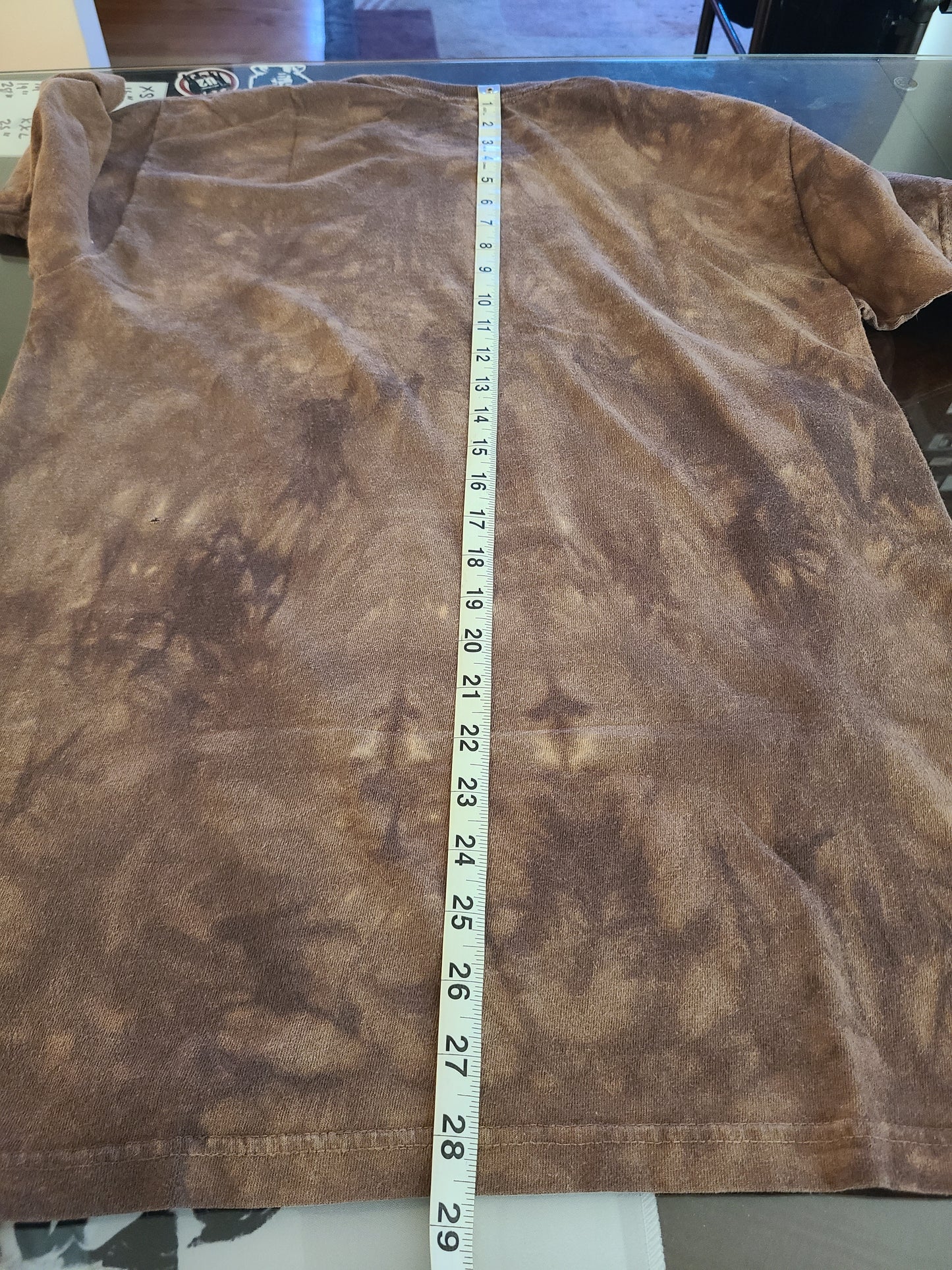 The Mountain Owl All Over Print Tie Dye Brown Tee Tshirt Men's Medium