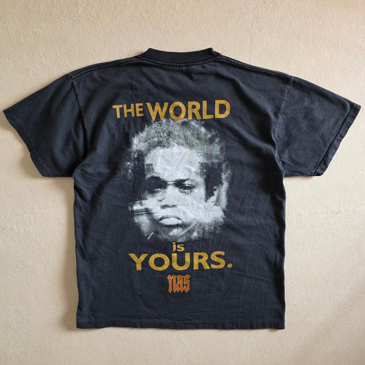 Nas Illmatic Aint Hard To Tell Retro 90s Style Graphic Tee Tshirt L Washed Black