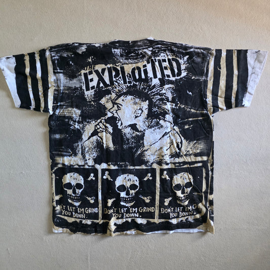 The Exploited Overprint All Over Print Tee Tshirt XL Upcycled