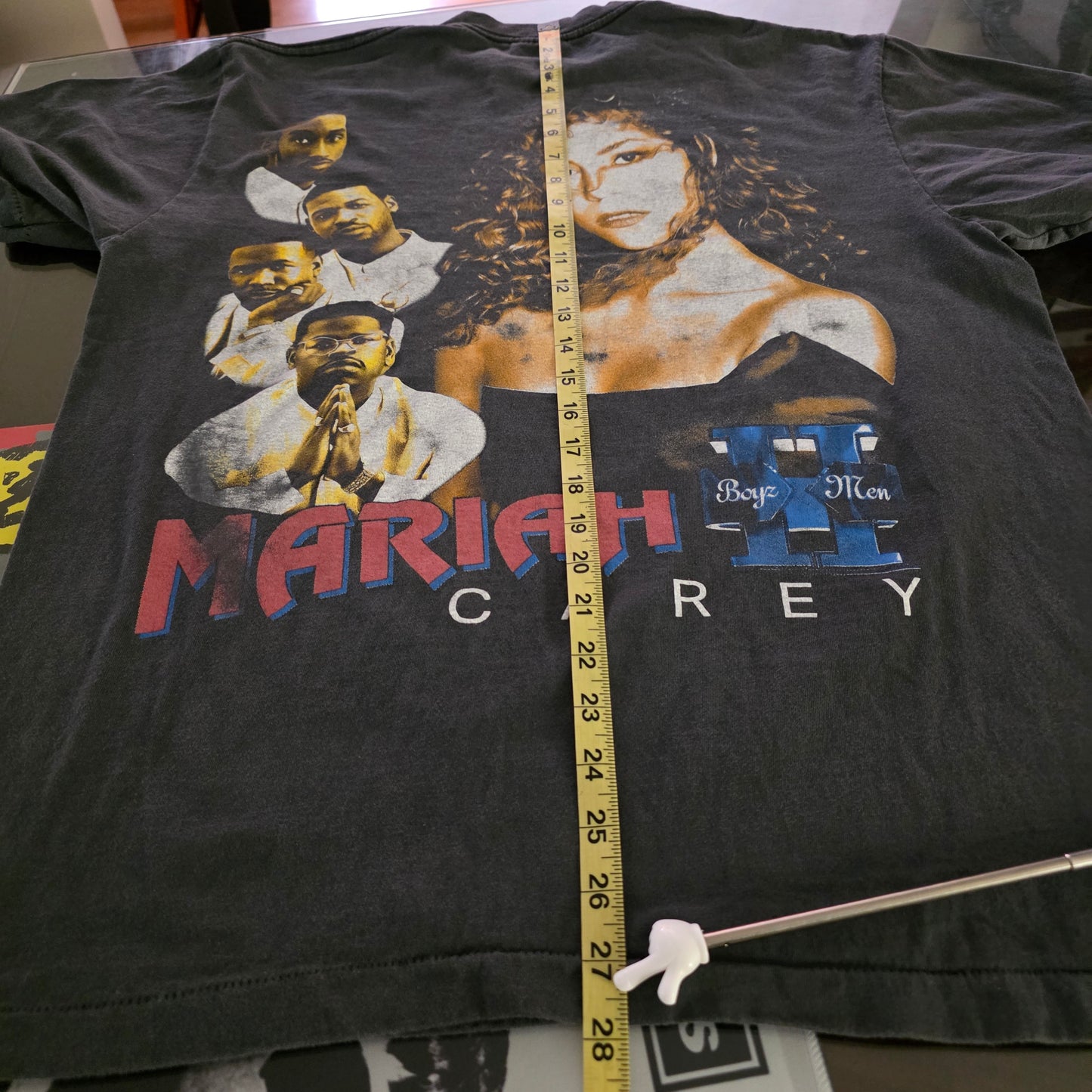 Mariah Carey Boyz II Men One Sweet Day Double-sided Tshirt L Faded Black
