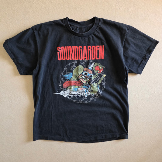 Soundgarden Badmotorfinger 1991 Tour Print Tshirt Faded Black Large
