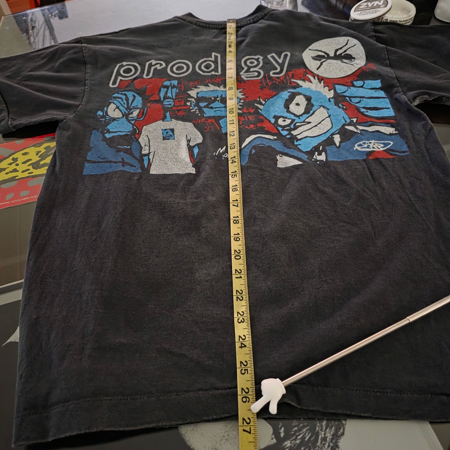 Prodigy 90s Style Double-sided Print Tee Tshirt L Faded Black