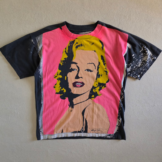 Marilyn Monroe Overprint All Over Print Tee Tshirt L Faded Gray
