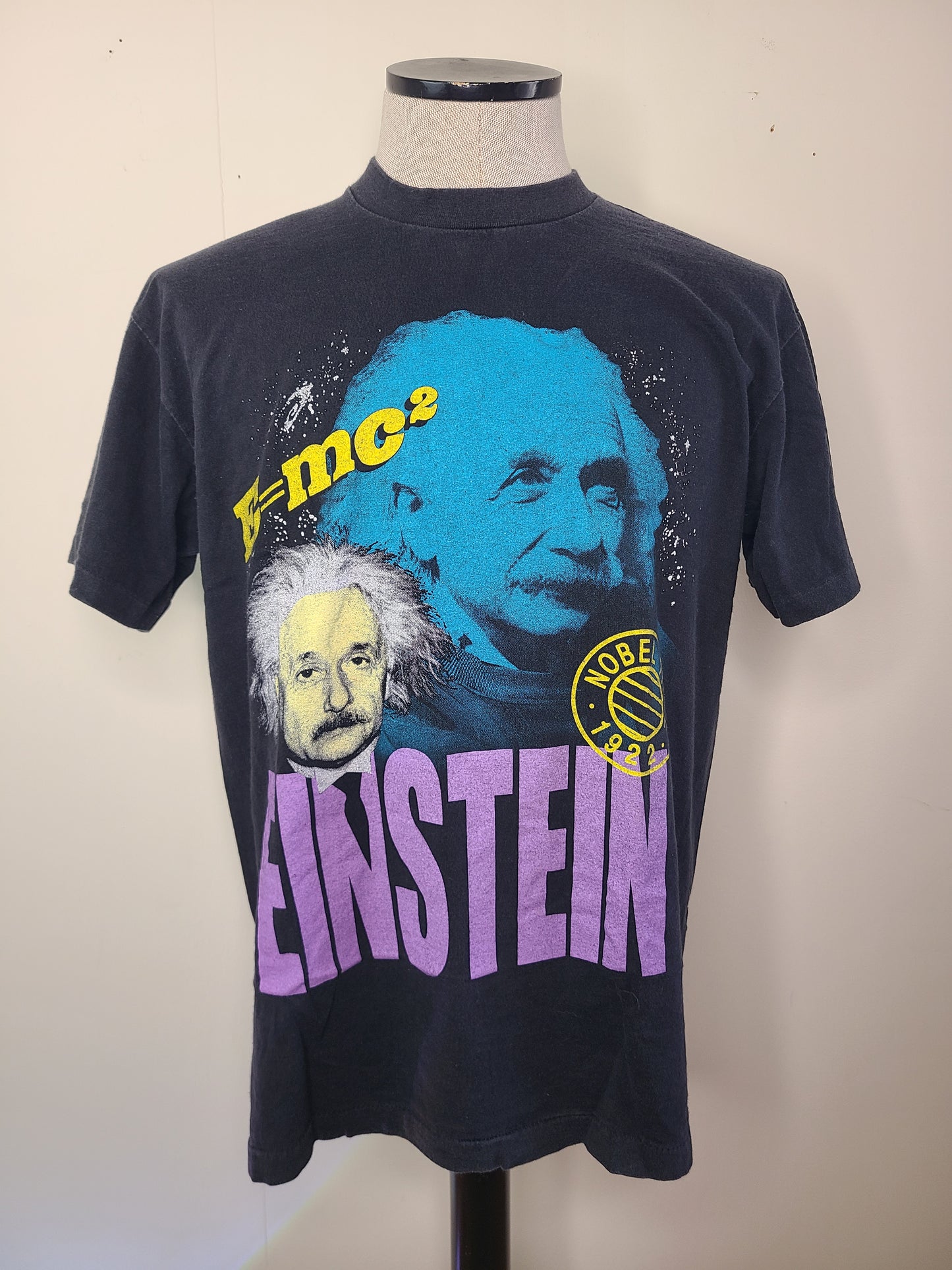Albert Einstein Double-sided Tee Modern Vintage Style Reprint Enzyme Washed Fade