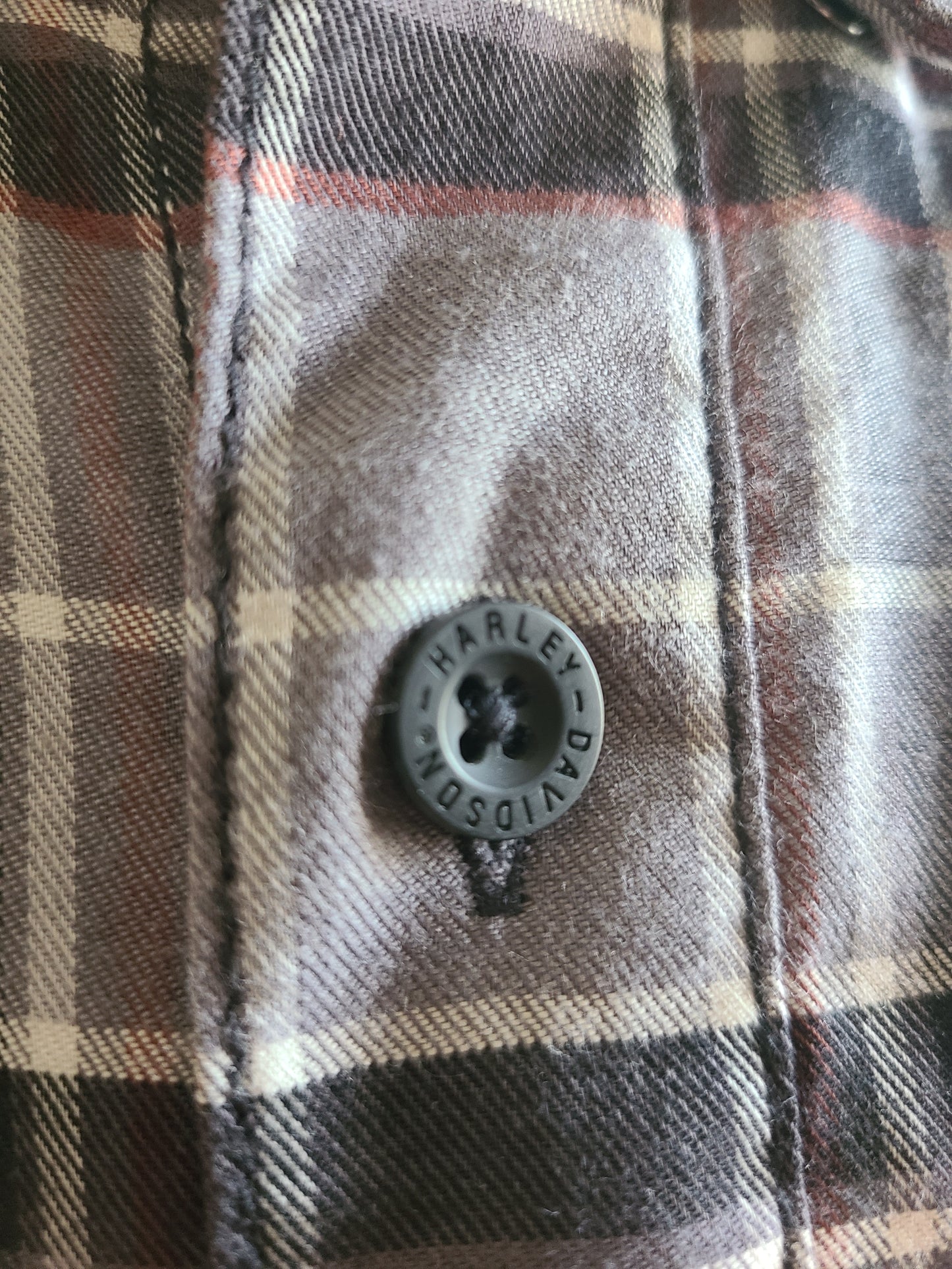 Harley Davidson Men's 120th Anniversary Plaid Shirt - Gray Plaid Sz Med
