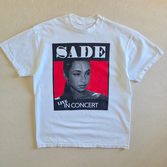 Sade Love Deluxe Tour Graphic Tee Tshirt Large Washed White