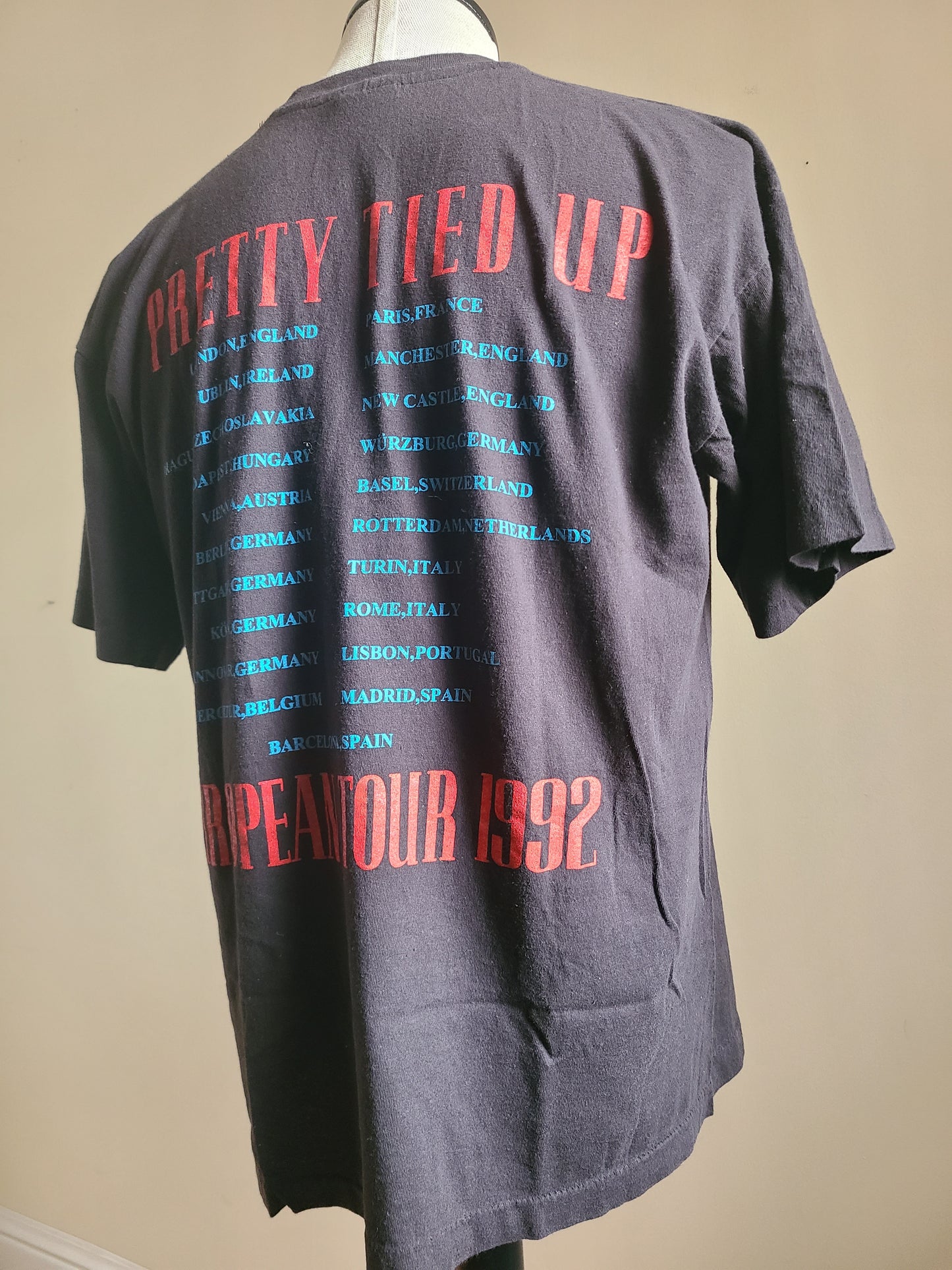 Guns N Roses GNR Pretty Tied Up European Tour Tee Tshirt