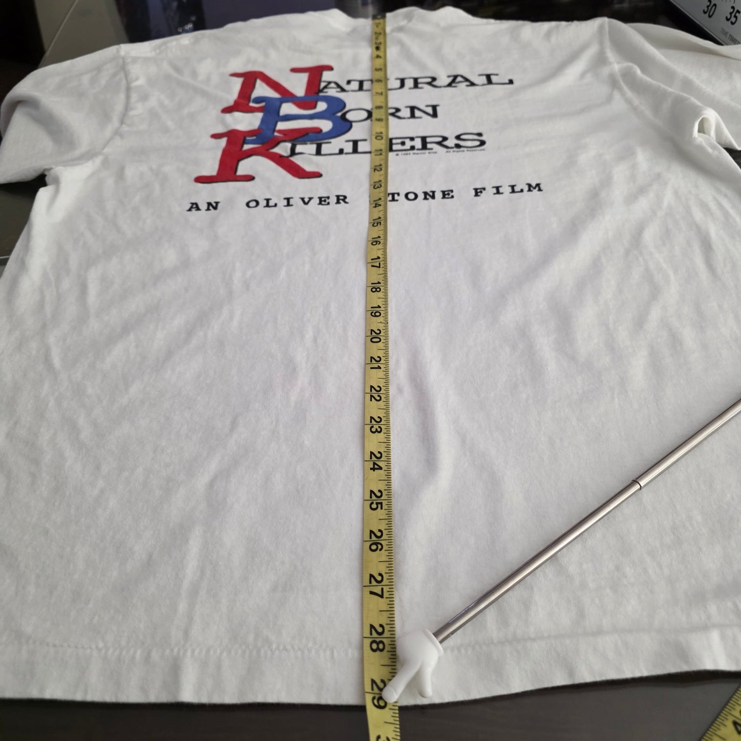 Natural Born Killers Movie T Shirt Oliver Stone Graphic Washed White Tee XL