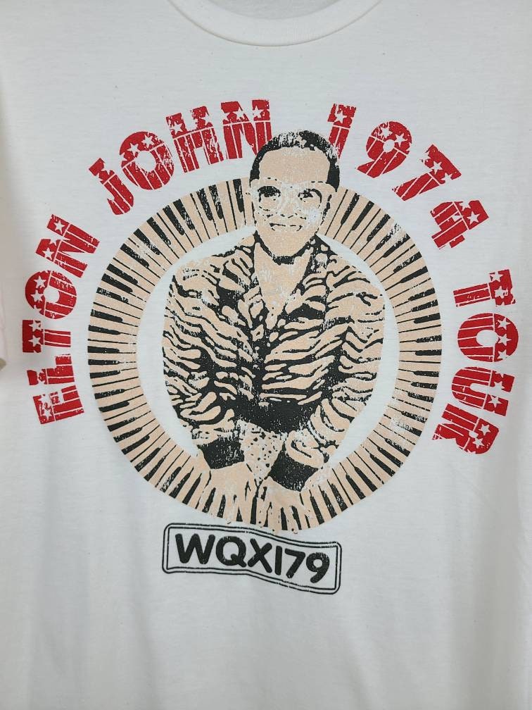 Elton John 1974 Tour Tee Eggshell White