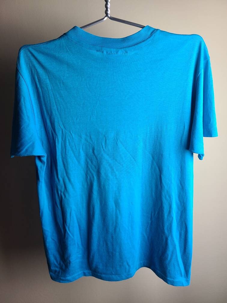 True 80s Vintage VTG Fish Necktie Tee Shirt L Hanes Tag 1985
