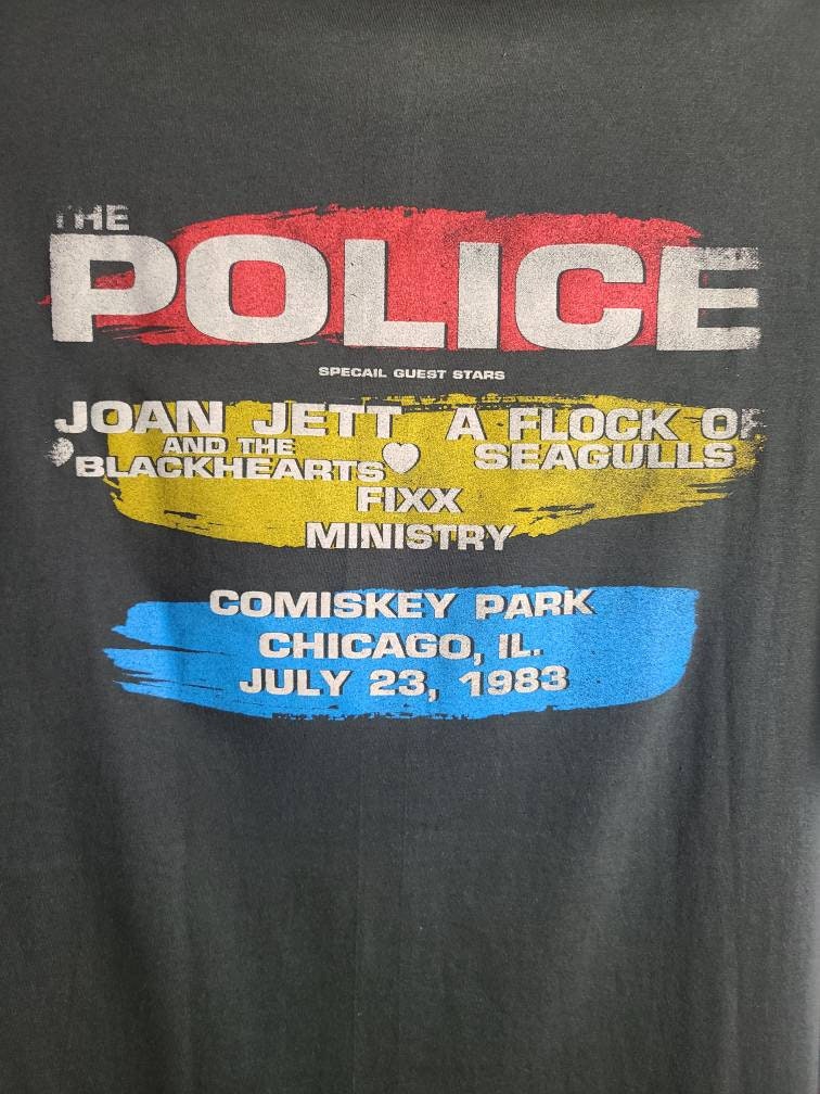 The Police Retro Tee T Shirt Faded Gray