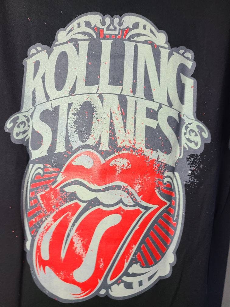 Rolling Stones Retro Tee T Shirt True Black