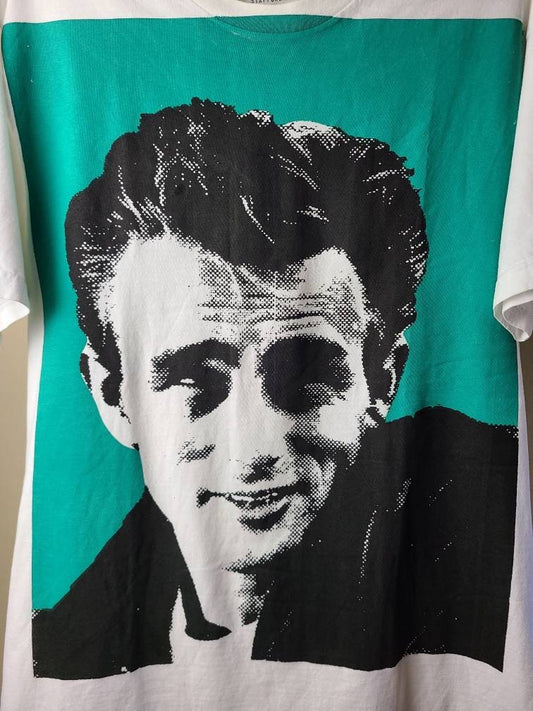 Handprinted James Dean Upcycled Retro Tee Workshop Custom
