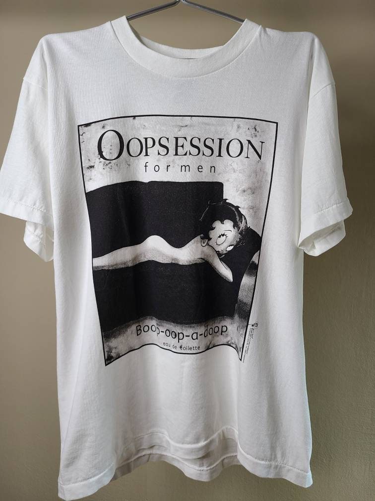 90s Betty Boop Oopsession for men Tシャツ M Vintage 90s Betty Boop Oopsession For Men T-shirt - TokoPyramid
