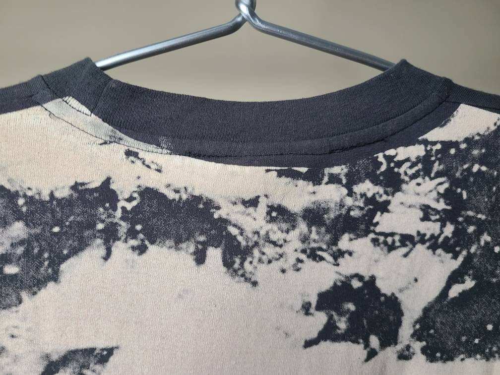 Handprinted Janis Joplin Faded Cool Gray Tee