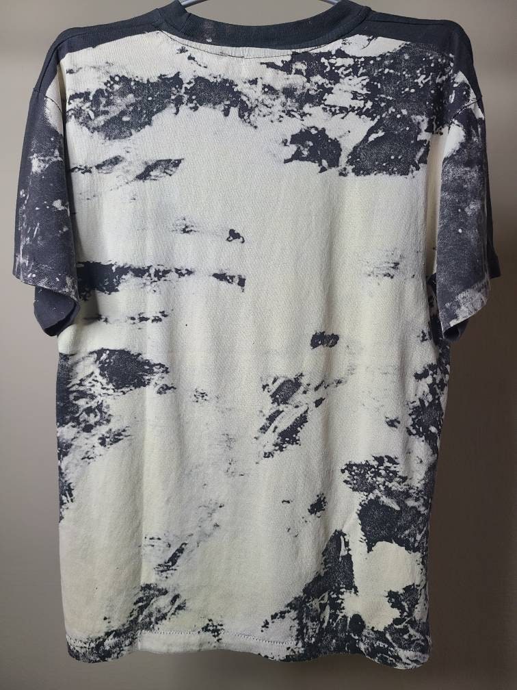 Handprinted Janis Joplin Faded Cool Gray Tee