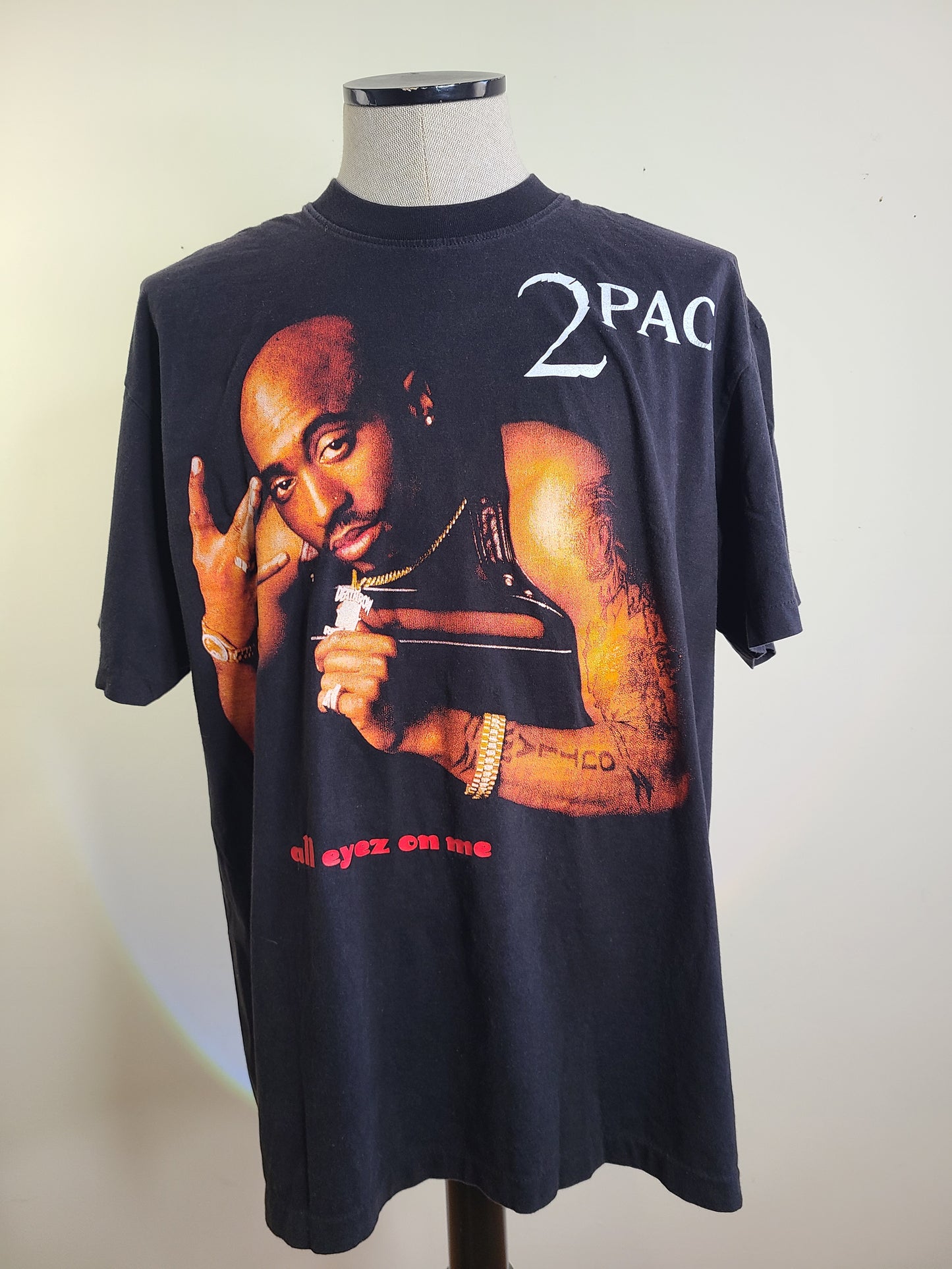 2 Pac All Eyez on Me Faded Black T-shirt size XL