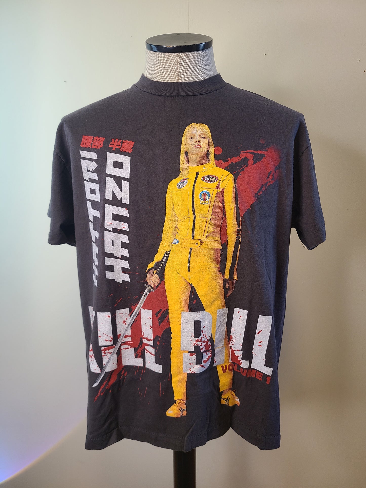 Kill Bill Modern Movie Tee Tshirt Enzyme Washed Faded Black Large