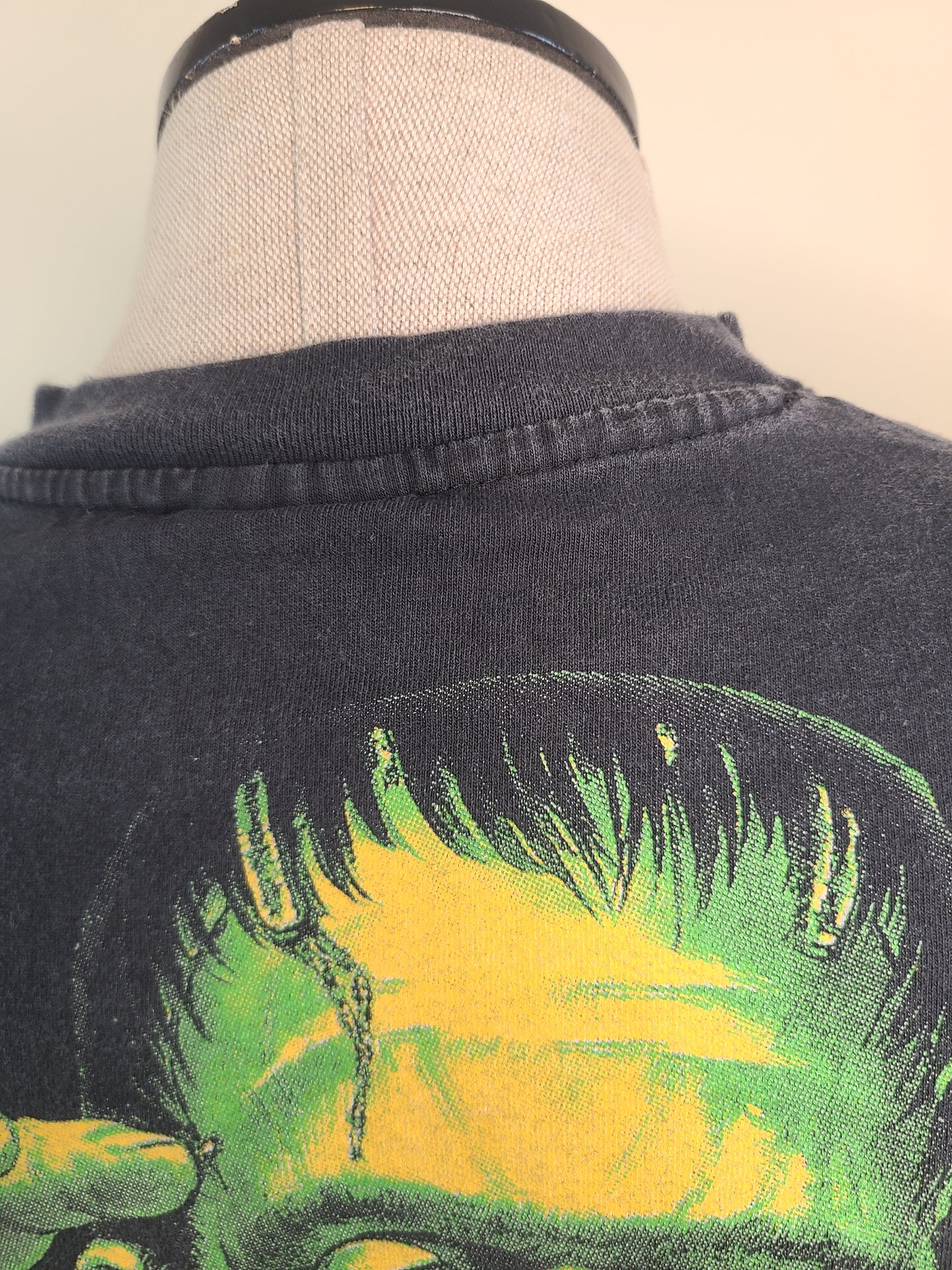 Frankenstein Nascar Overprint Modern Vintage Style T Shirt Faded Black
