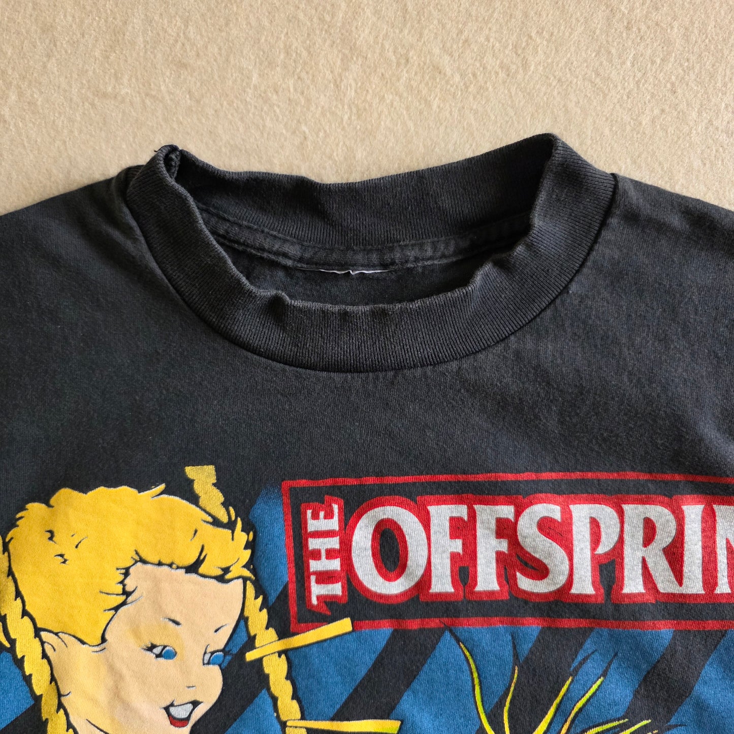 The Offspring 90s Style Americana Album Cover Art Tee Tshirt L Faded Black