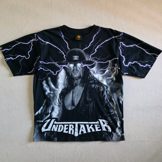 The Undertaker WWF Overprint All Over Print Tshirt Tee XL Original Print
