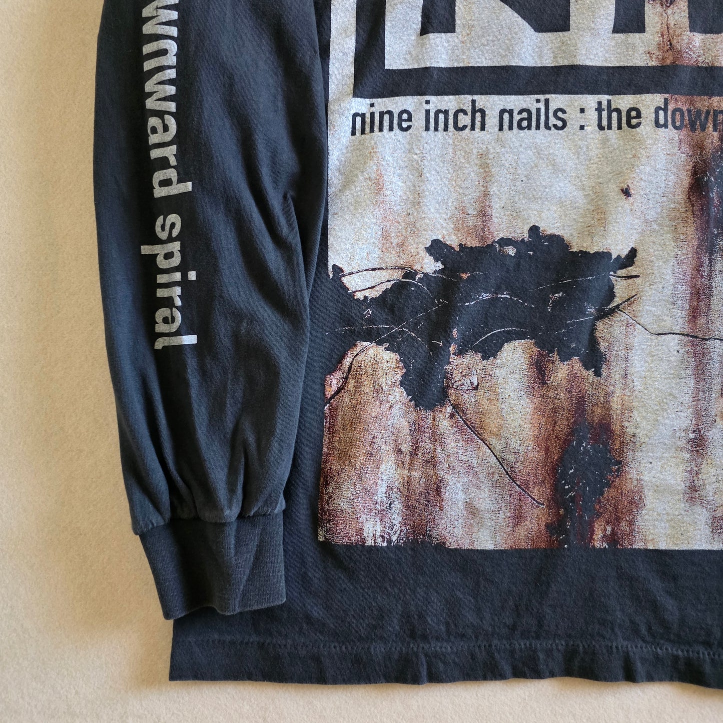 Nine Inch Nails The Downward Spiral 4-sided Print Long Sleeve Tshirt Faded XL