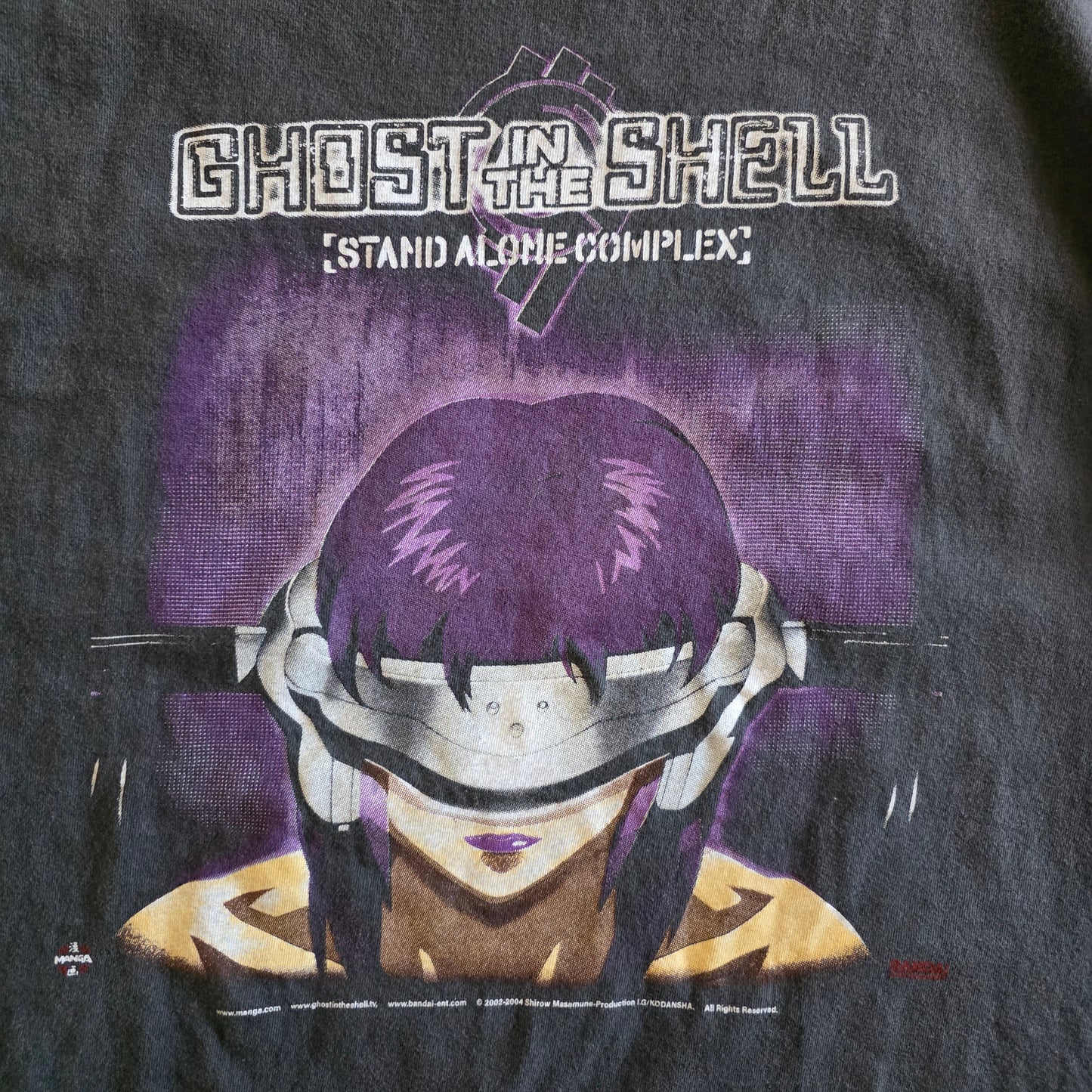 Ghost In The Shell Stand Alone Complex Double-sided Anime Tshirt L Faded Black